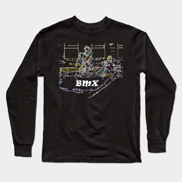 bmx Long Sleeve T-Shirt by rickylabellevie